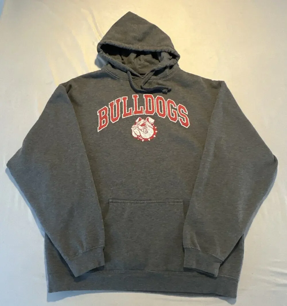 Vintage TCX Apparel Fresno State Bulldogs Hoodie Sweatshirt Mens XL Gray NCAA